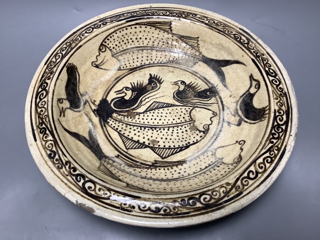 A Sukhothai style stoneware bowl 32cm